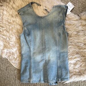 Zara Light Blue Denim Vest